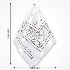 Classic White Paisley Bandana - Versatile Costume Accessory