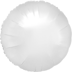 Luxurious White Satin Circle Foil Balloon - 18 Inch