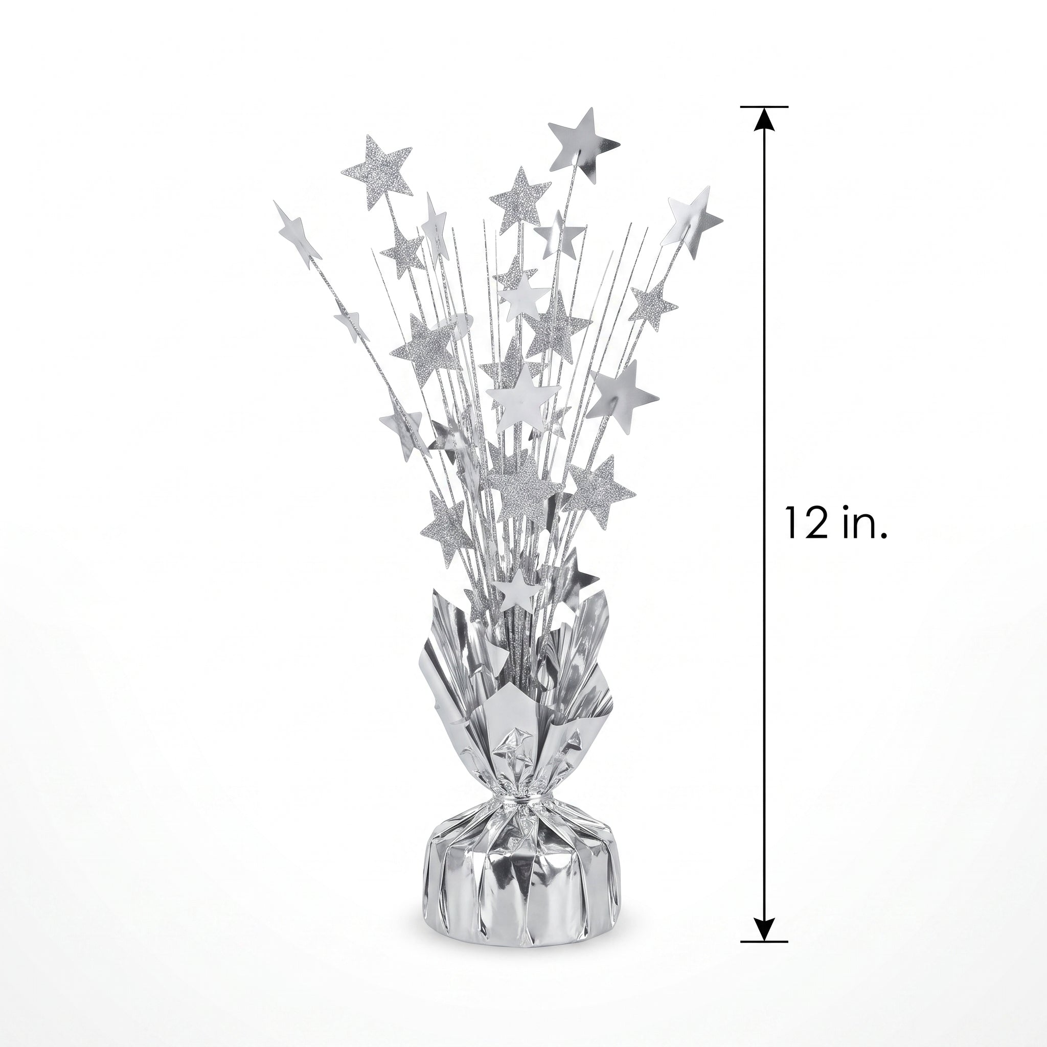 Silver Star Foil Spray Centerpiece, 12-Inch