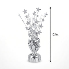 Silver Star Foil Spray Centerpiece, 12-Inch