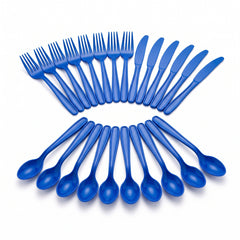 Royal Blue Plastic Cutlery Set - 32 Pieces - 7.5 in.