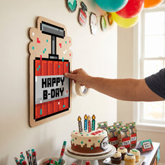 Pixel Party "Happy B-Day" Jumbo Confetti Cutout Decor, 16-Inch