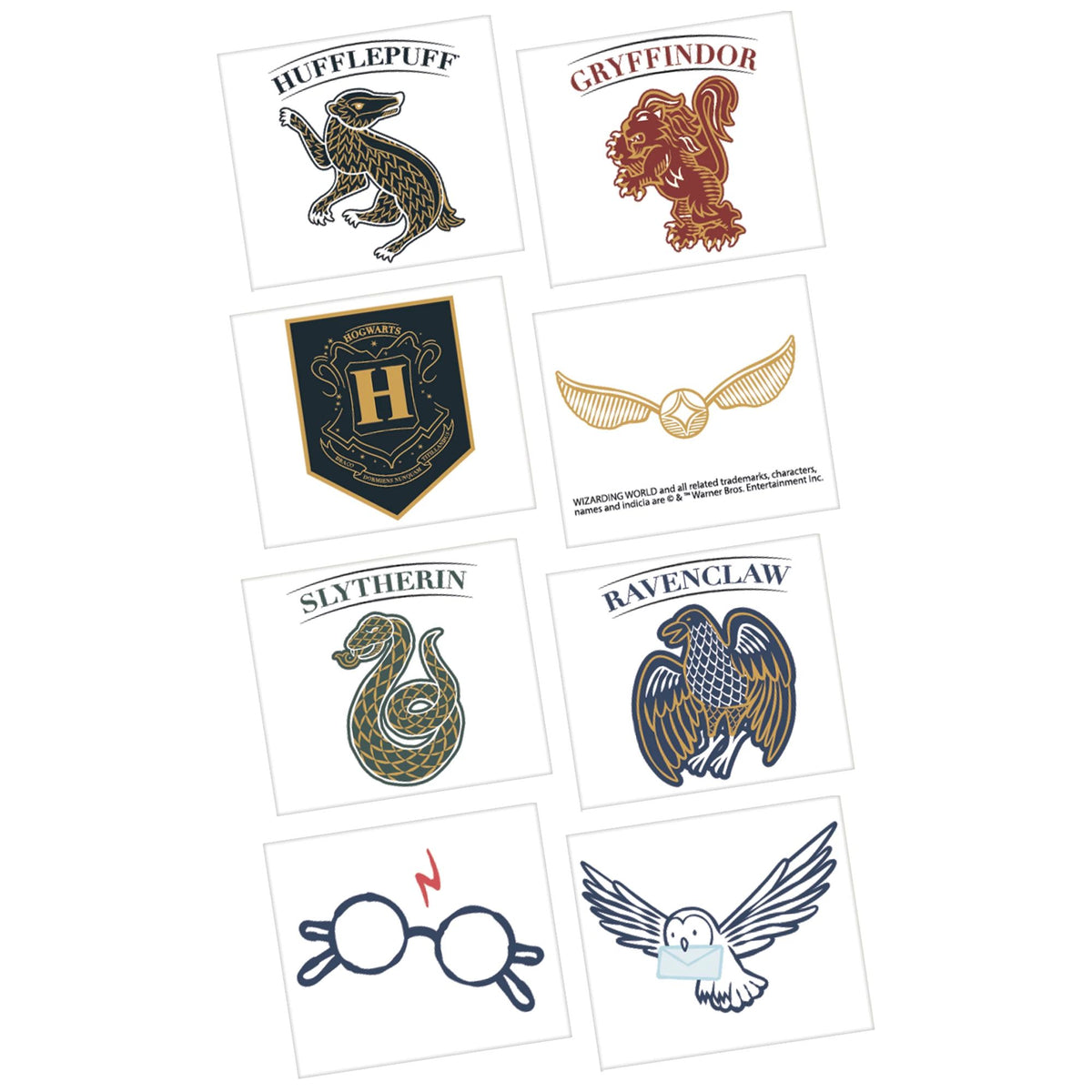 PMA - Harry Potter Hogwarts House Temporary Tattoos, 24-Pack