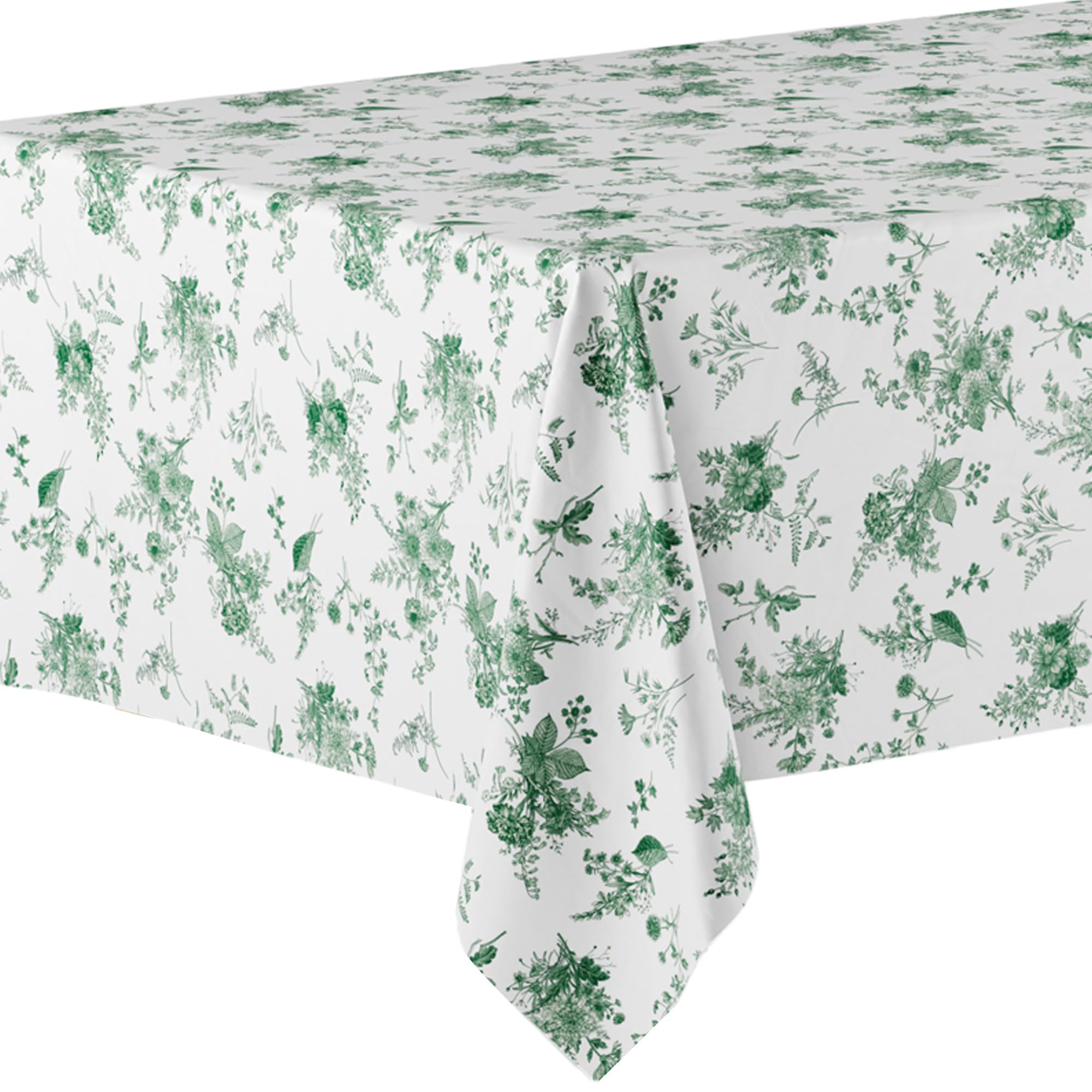6 Pack Verdure Green Floral 66% Thicker Premium Table Cover | 54 in. x 108 in.