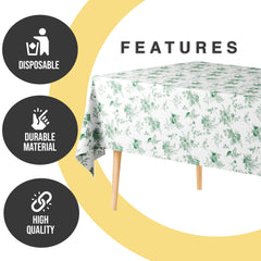 6 Pack Verdure Green Floral 66% Thicker Premium Table Cover | 54 in. x 108 in.