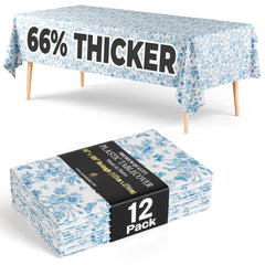 12 Pack Botanical Floral 66% Thicker Premium Table Cover | 54 in. x 108 in.
