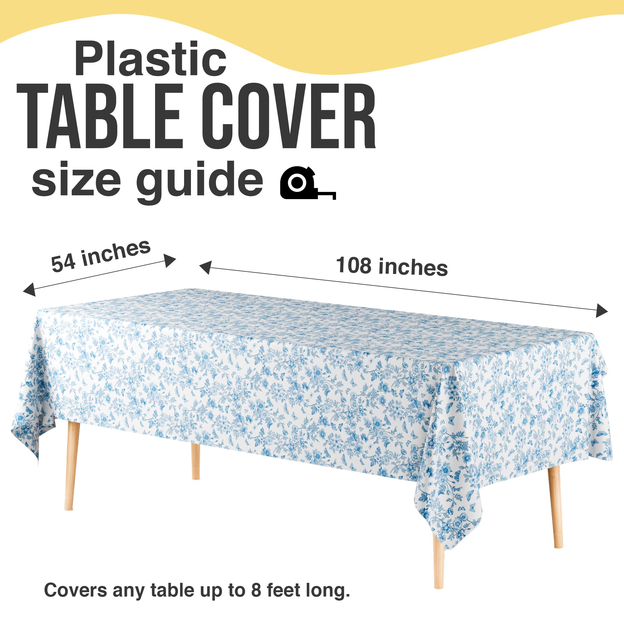12 Pack Botanical Floral 66% Thicker Premium Table Cover | 54 in. x 108 in.