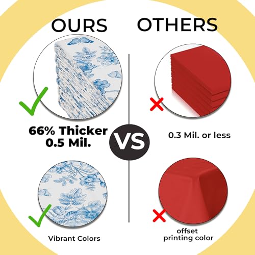 6 Pack Botanical Floral 66% Thicker Premium Table Cover | 54 in. x 108 in.