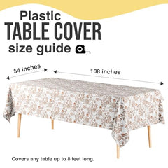 12 Pack Pomegranate Floral 66% Thicker Premium Table Cover | 54 in. x 108 in.