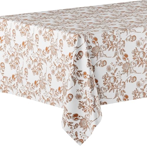 6 Pack Pomegranate Floral 66% Thicker Premium Table Cover | 54 in. x 108 in.