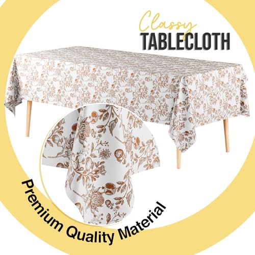 6 Pack Pomegranate Floral 66% Thicker Premium Table Cover | 54 in. x 108 in.