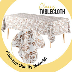 6 Pack Pomegranate Floral 66% Thicker Premium Table Cover | 54 in. x 108 in.