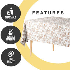 6 Pack Pomegranate Floral 66% Thicker Premium Table Cover | 54 in. x 108 in.