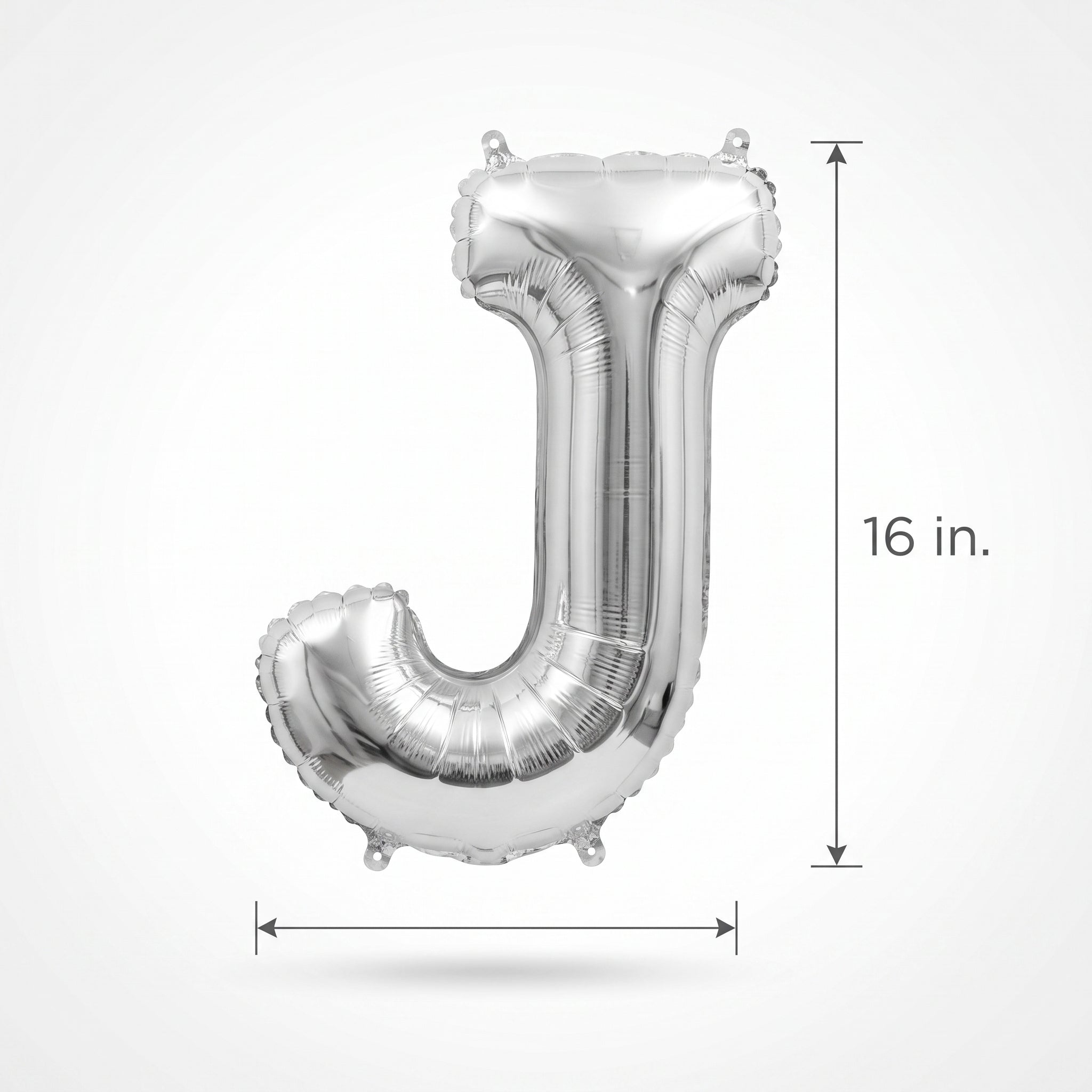 Silver Foil Letter "J" Balloon - Air Filled