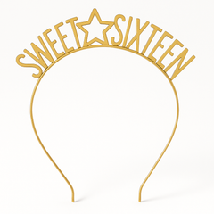 Gold Star Sweet 16 Birthday Headband