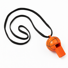 Mini Basketball Whistles with Lanyards, 8-Pack
