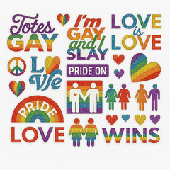 Rainbow Pride Glitter Body Jewelry Stickers, 20-Pack