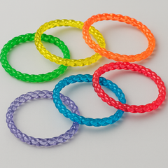 Neon Twist Bangle Bracelets, Multi-Colored, 18-Pack