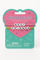 Neon BFF Beaded Bracelet Set - Pink & Green, 2-Pack