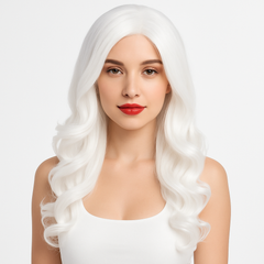 Glamorous Long White Wig ‚Äì Costume Accessory for Team Spirit