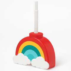 Retro Rainbow Sippy Cup with Straw ‚Äì 23 oz