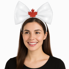 Canada Day Light-Up Sequin Bow Headband