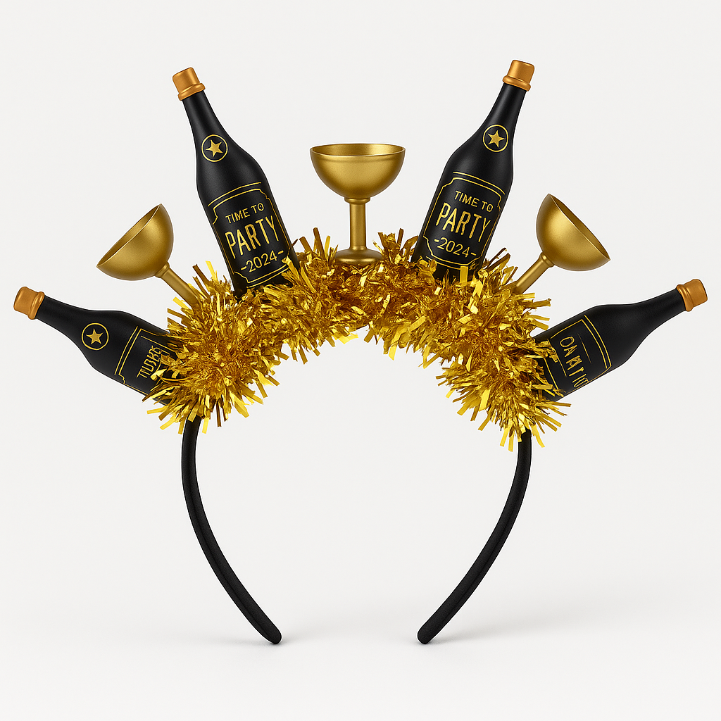 Deluxe Champagne Bottle New Year's Headband