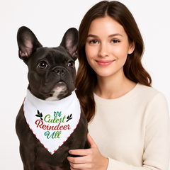 Festive Reindeer Bandana for Pets - One Size