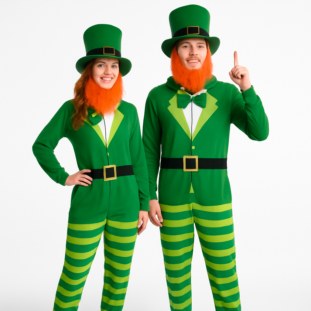 St. Patrick's Day Leprechaun Zipster Costume with Hat - S/M