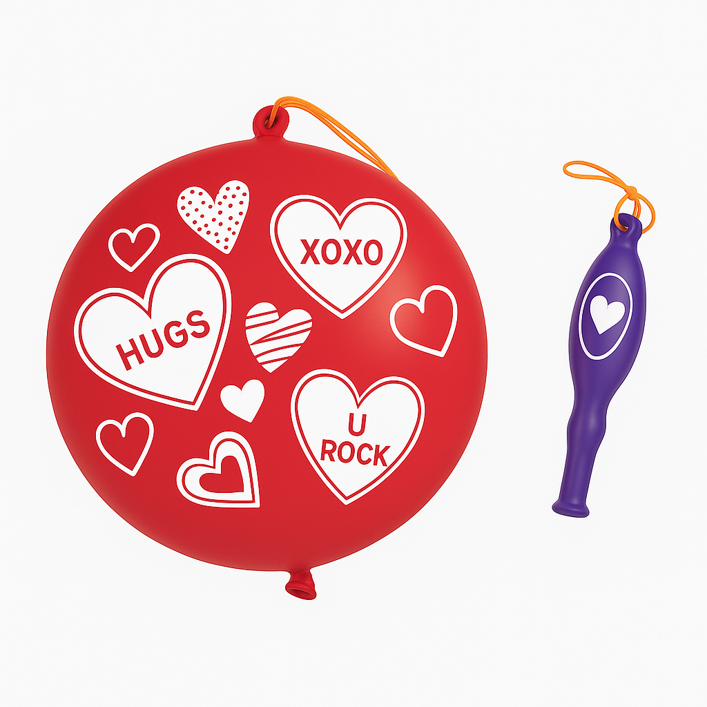 Valentine's Day Heart Punch Balloons Value Pack - 16 Count