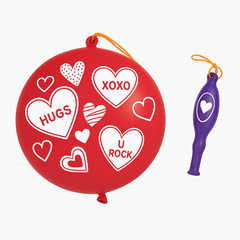 Valentine's Day Heart Punch Balloons Value Pack - 16 Count