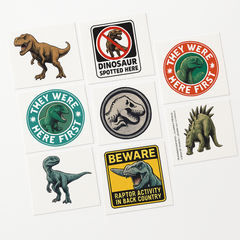 Jurassic World "Beware" Dinosaur Temporary Tattoo Set - 8 Designs