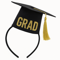 Black and Gold Graduation Cap Headband