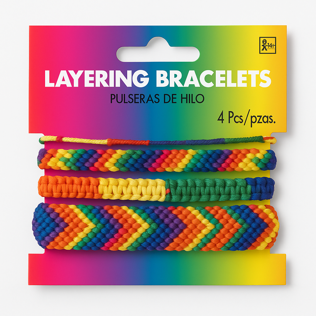 Rainbow Pride Layering Bracelets ‚Äì 4 Pack