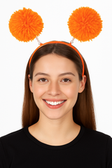 Orange Pom-Pom Headbopper Headband - Fun Team Spirit Accessory