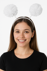 White Pom-Pom Head Bopper Headband