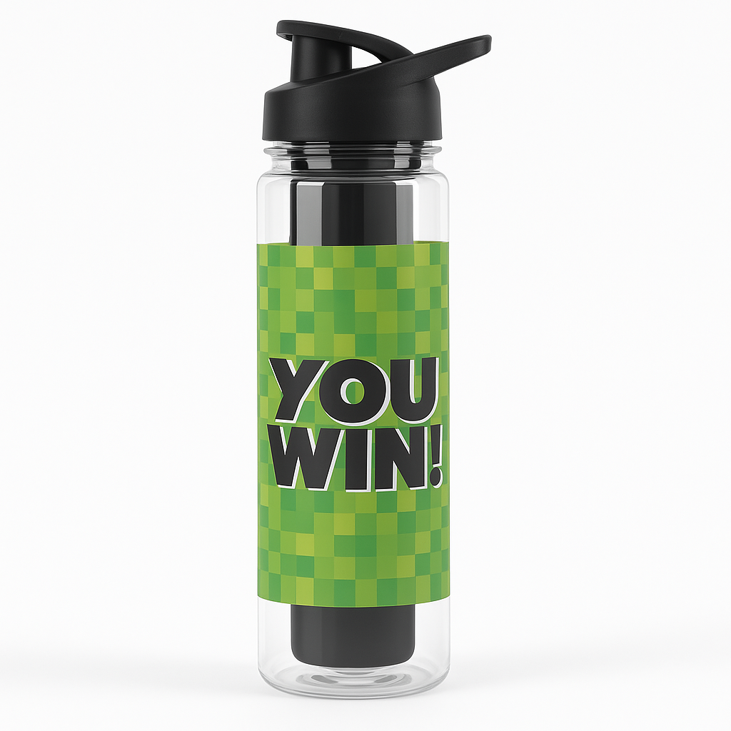 Level Up "You Win" Reusable Water Bottle for Kids Parties