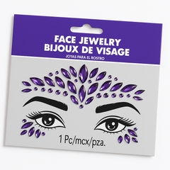 Glam Purple Face Jewel Set for Festivals and Costume Parties