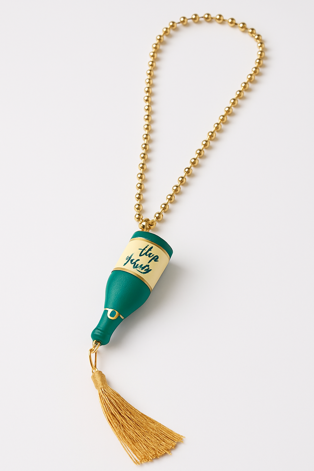 New Year's Eve Champagne Bottle Beaded Necklace