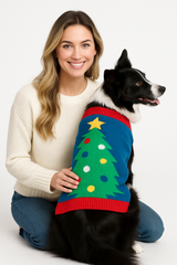 Festive Christmas Tree Dog Sweater - Large