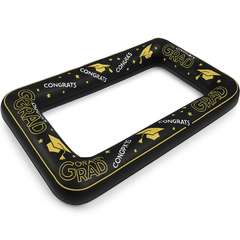 "Congrats Grad" Inflatable Buffet Cooler - Black & Gold, 53" x 26"