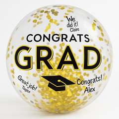 "Congrats Grad" Metallic Inflatable Confetti Ball