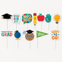 Graduation Celebration Photo Props Kit - 12-Piece Set