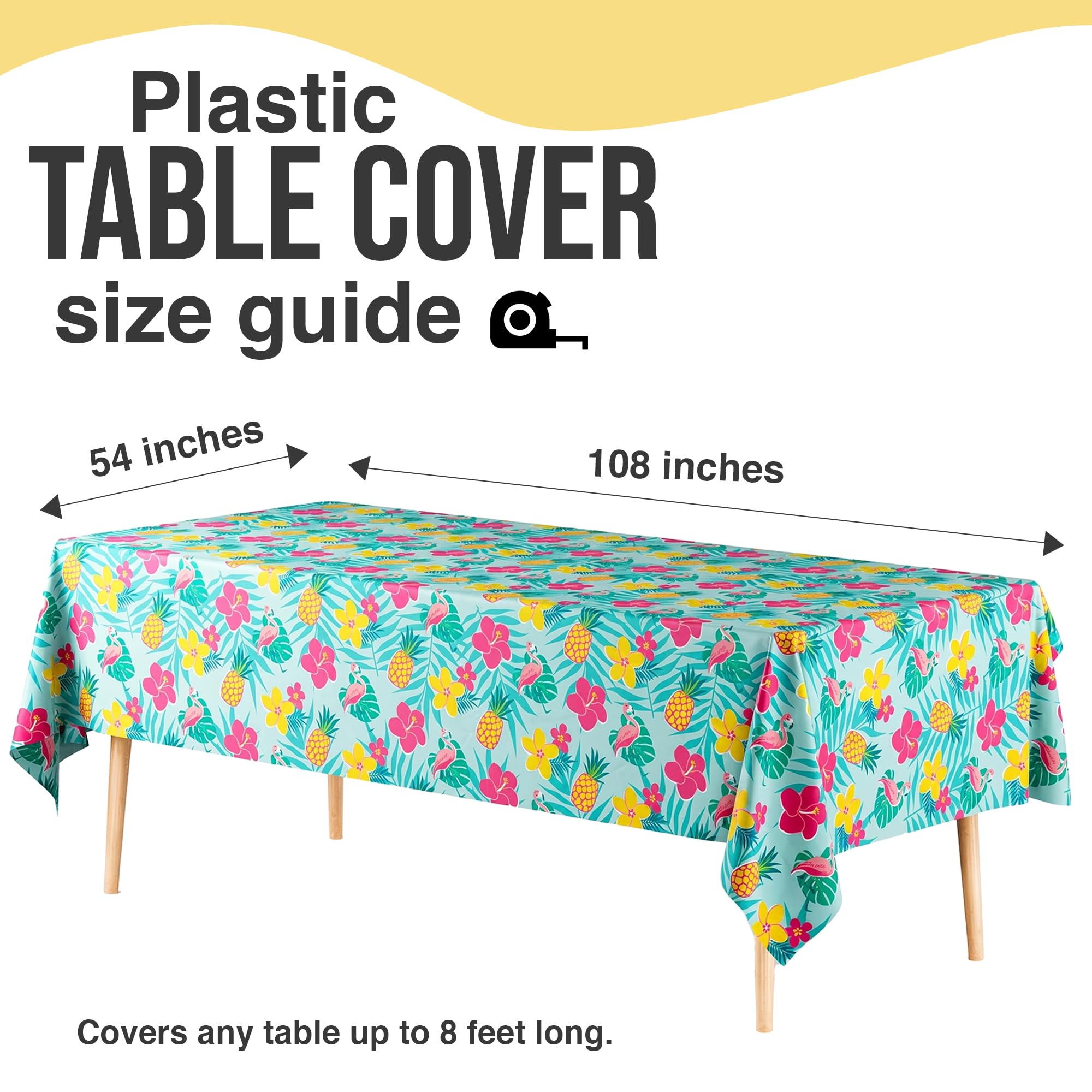 12 Pack Summer Luau Table Cover | 54 in. x 108 in.