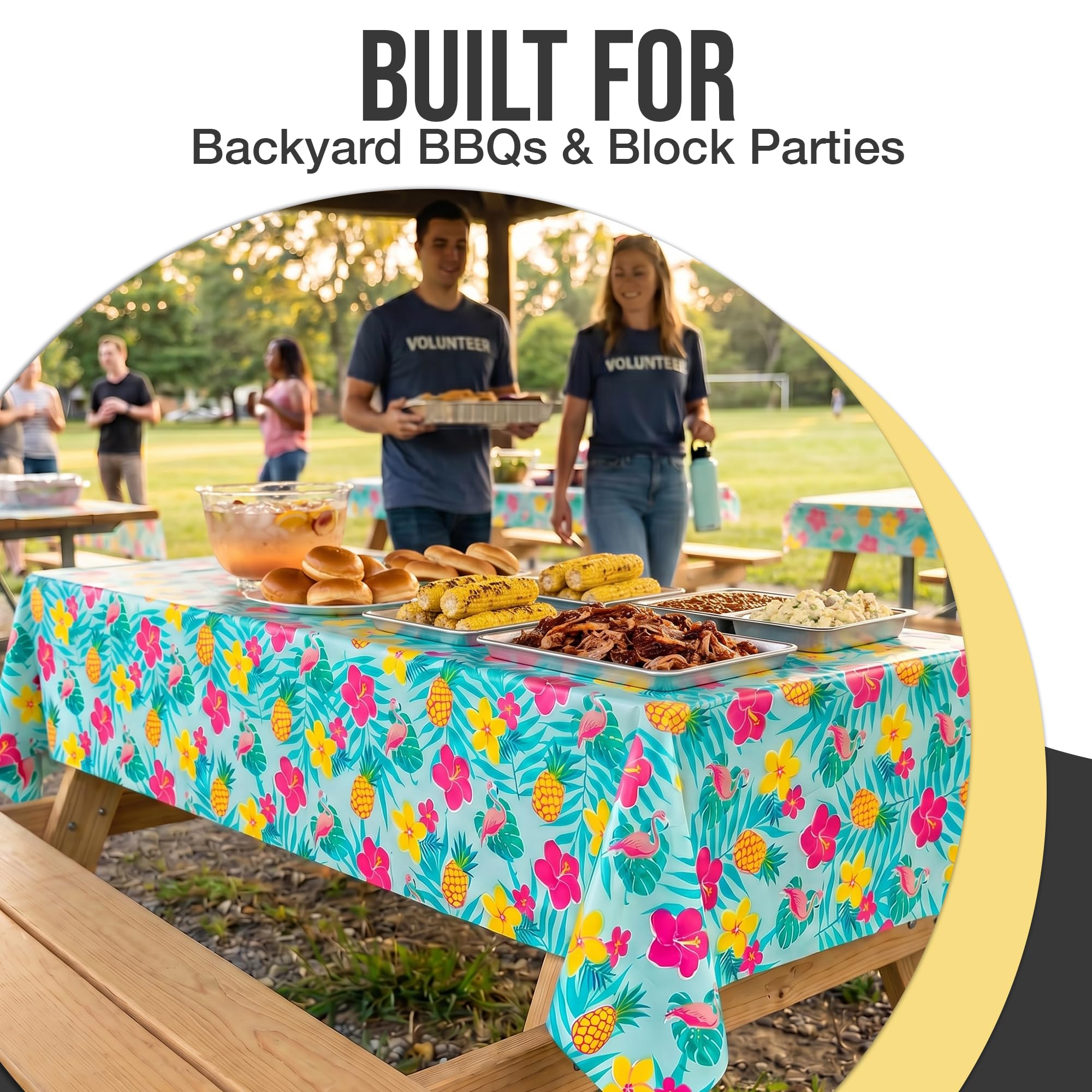 6 Pack Summer Luau Table Cover | 54 in. x 108 in.