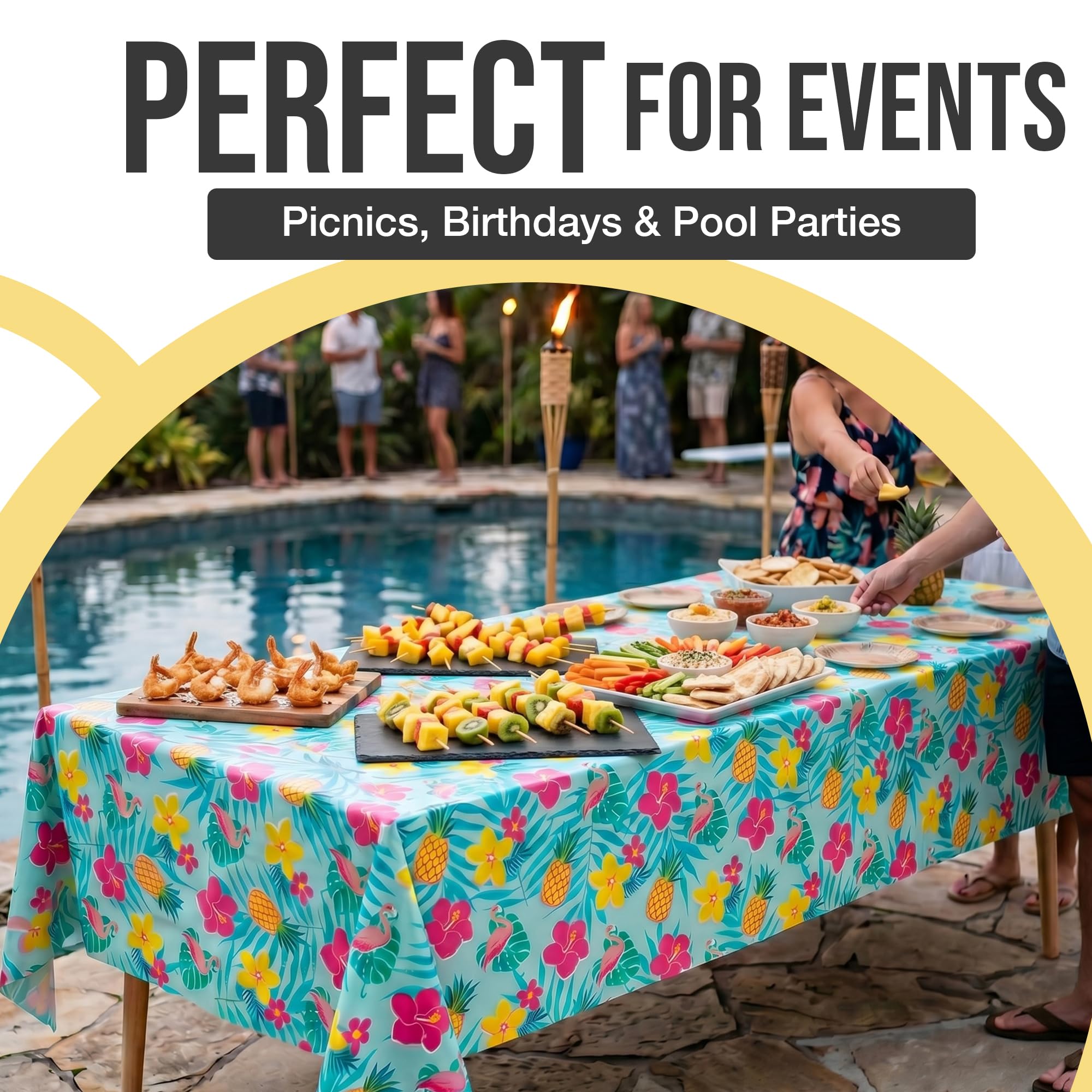 6 Pack Summer Luau Table Cover | 54 in. x 108 in.