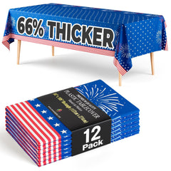 12 Pack Patriotic Starburst Table Cover | 54 in. x 108 in.