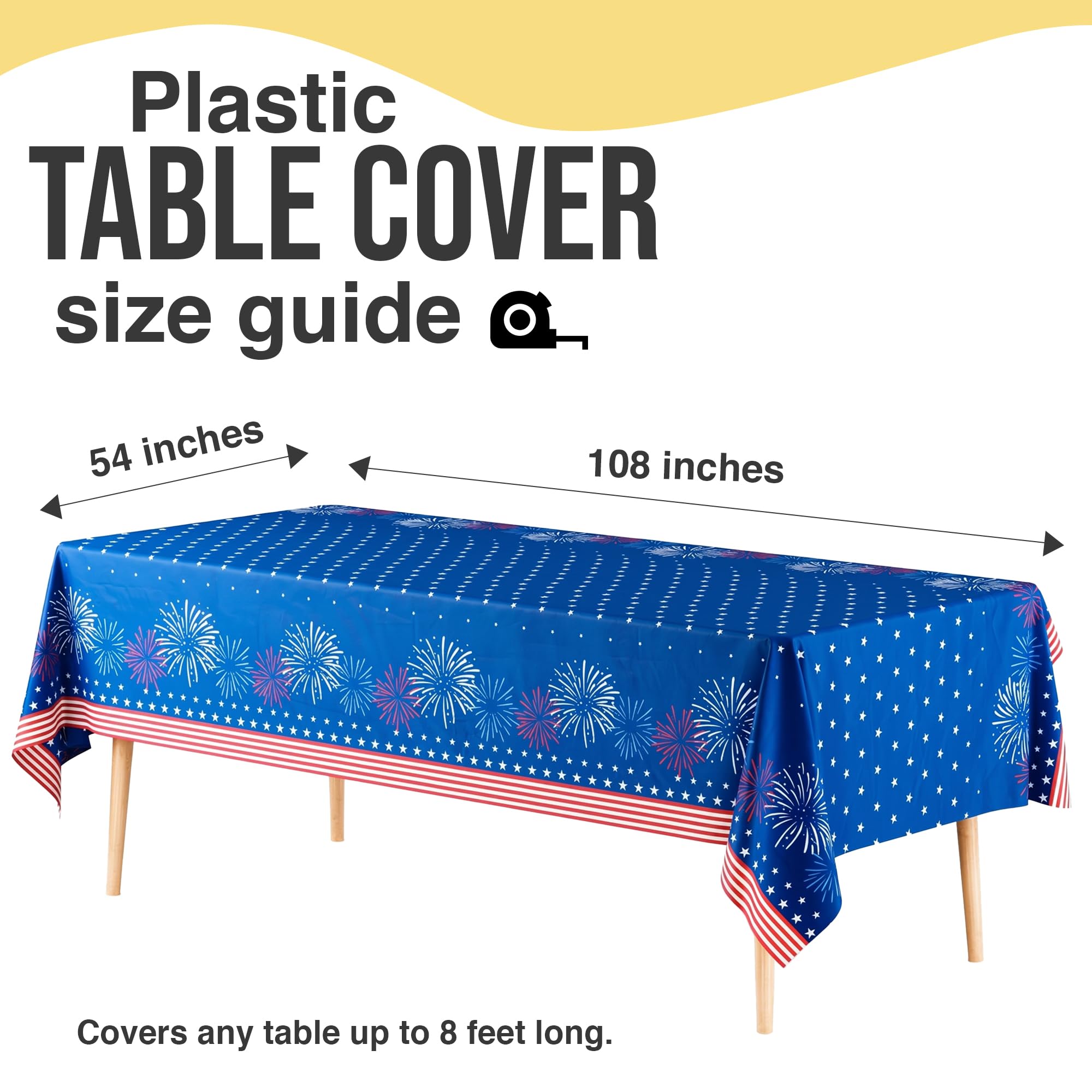 12 Pack Patriotic Starburst Table Cover | 54 in. x 108 in.