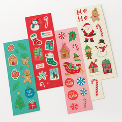 Christmas Peppermint Twist Sticker Strips Pack, 36 Sheets
