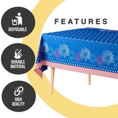 6 Pack Patriotic Starburst Table Cover | 54 in. x 108 in.